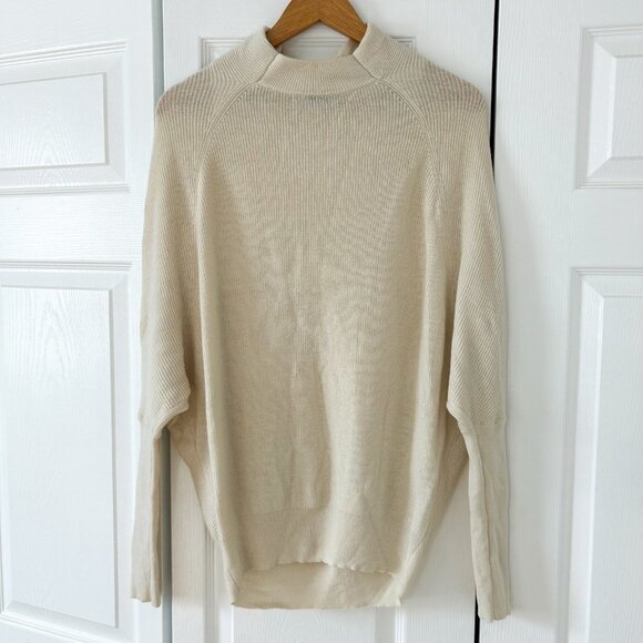 AllSaints Cream Ivory Cowl Neck Oversized Turtleneck Sweater Size Small EUC - Picture 5 of 5